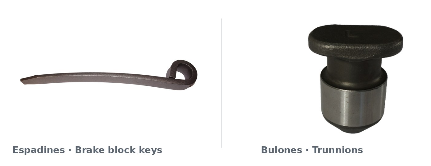 LANDA METAL — Brake block keys & trunnions